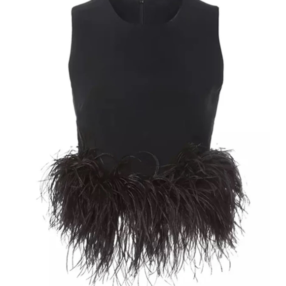 NWT Spring Luxury High Street Feather Cropped Tank Top S:Small&Med - Picture 5 of 13